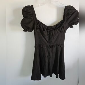 Miss Behave Black Puff Sleeve Mini Dress Girls